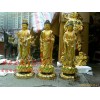 铜像铸造厂生产黄铜贴金西佛三圣铜像雕塑